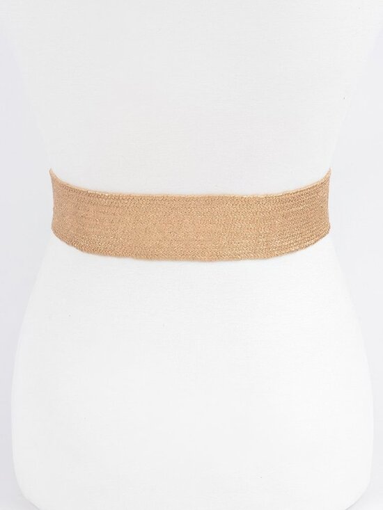 Round Handmade Bamboo Buckle Elastic Belt main image 7